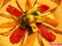 Assiette de poivrons et anchois au vinaigre  la catalane
