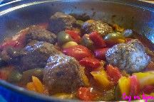 Boulettes de bufs pices aux trois poivrons