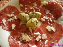 Carpaccio de buf aux artichauts et parmesan