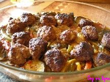 Boulettes de viandes  lorientale sur son lit de ratatouille