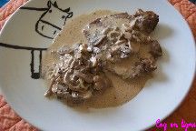 Escalope de veau, champignons de Paris crms