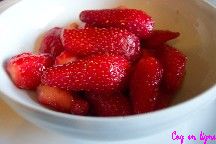 Fraises au muscat, vinaigre balsamique