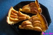 Tarte aux pommes sur lit de compote au gingembre et  la cannelle