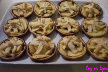 Tartelettes aux pommes et ganache au chocolat noir