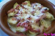 Curs dartichauts et lardons gratins au parmesan