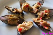 Moules farcies gratines  lespagnole au jambon et poivron