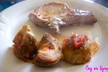 Cte de porc, artichaut  la barigoulette