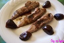 Aiguillettes de canard sautes aux figues, sauce balsamique