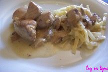 Saut de poulet  la normande (cidre et crme frache)